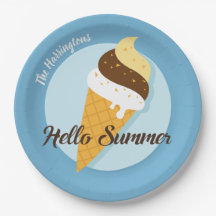 Aangepaste naam en kleur Ice Cream Hallo papieren