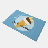 Aangepaste naam en kleur Ice Cream Hallo slaapzale Deurmat (Schuin)