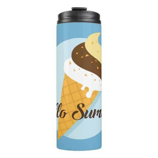 Aangepaste naam en kleur Ice Cream Hallo tumbler Thermosbeker (Voorkant)