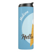 Aangepaste naam en kleur Ice Cream Hallo tumbler Thermosbeker (Gedraaid links)