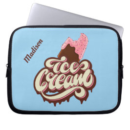 Aangepaste naam en kleur Ice Cream-laptophoezen Laptop Sleeve
