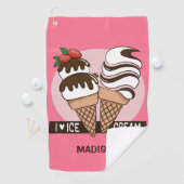 Aangepaste naam en kleur Ice Cream Lover-golfhandd Golfhanddoek (Insitu)