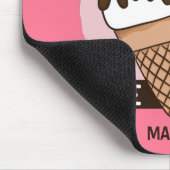Aangepaste naam en kleur Ice Cream Lover mousepad Muismat (Hoek)