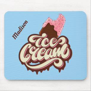 Aangepaste naam en kleur Ice Cream mousepad Muismat