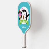 Aangepaste naam en kleur Ice Cream Penguin Pickleball Paddle (Links)