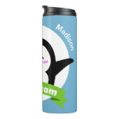 Aangepaste naam en kleur Ice Cream Penguin-tumbler Thermosbeker (Geroteerd rechts)