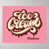 Aangepaste naam en kleur Ice Cream-poster Poster (Voorkant)