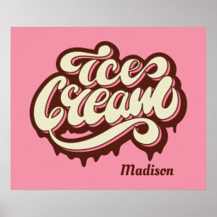 Aangepaste naam en kleur Ice Cream-poster Poster