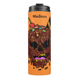 Aangepaste naam en kleur Ice Cream Skull-tumbler Thermosbeker