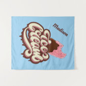 Aangepaste naam en kleur-Ice Cream tapestry Wandkleed (Voorkant (horizontaal))