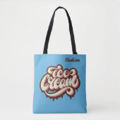 Aangepaste naam en kleur Ice Cream-tassen Tote Bag (Voorkant)
