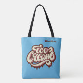 Aangepaste naam en kleur Ice Cream-tassen Tote Bag (Achterkant)