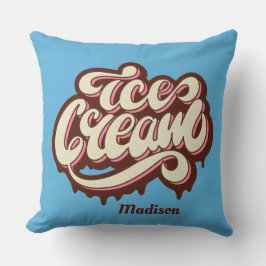 Aangepaste naam en kleur Ice Cream werpen kussens