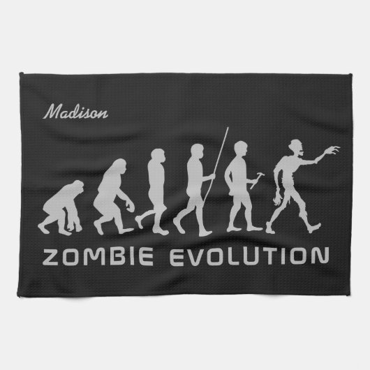 Aangepaste naam en kleur keukenhanddoek Zombie Evo (Horizontaal)