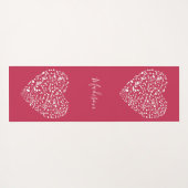 Aangepaste naam en kleur Musical Hearts yoga mat (Achterkant (horizontaal))