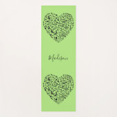 Aangepaste naam en kleur Musical Hearts yoga mat (Voorkant)
