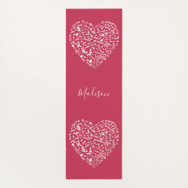 Aangepaste naam en kleur Musical Hearts yoga mat