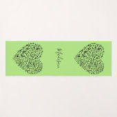 Aangepaste naam en kleur Musical Hearts yoga mat (Voorkant (horizontaal))