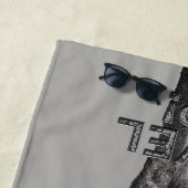 Aangepaste naam en kleur "Niveau omhoog!" Zombie H Strandlaken (In situ)