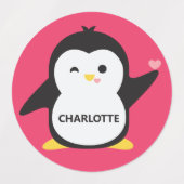 Aangepaste naam en kleur Penguin Labels (Design 2)