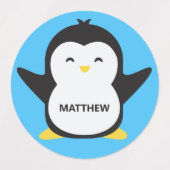 Aangepaste naam en kleur Penguin Labels (Design 1)