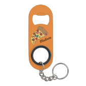 Aangepaste naam en kleur Pizza Slice flesopener Sleutelhanger Flessenopener (Achterkant)