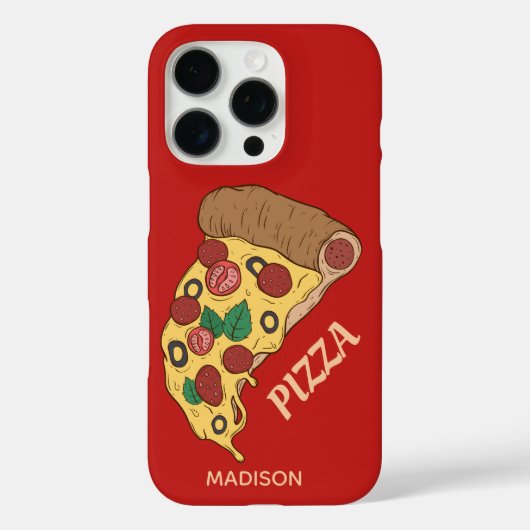 Aangepaste naam en kleur Pizza Slice telefoonhoesj Case-Mate iPhone Case (Achterkant)