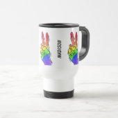 Aangepaste naam en kleur Rainbow Peace-mokken Reisbeker (Voorkant rechts)