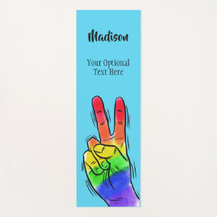 Aangepaste naam en kleur Rainbow Peace yoga mat