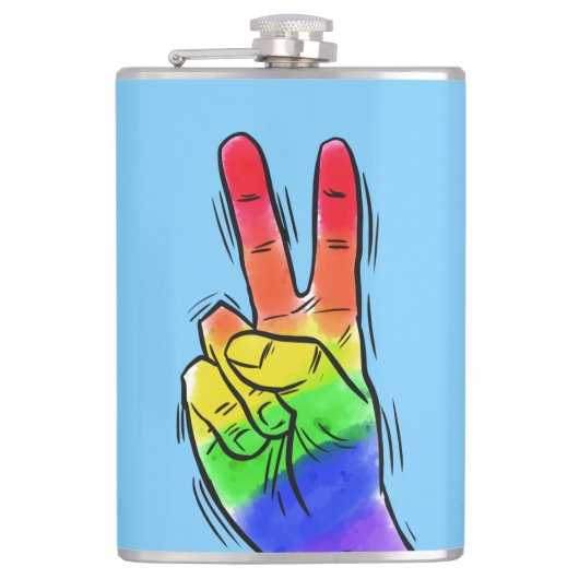 Aangepaste naam en kleur regenboogflesje heupfles (Voorkant)