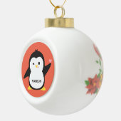 Aangepaste naam en kleur schattige pinguïn keramische bal ornament (Rechts)