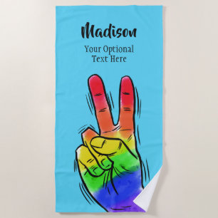 Aangepaste naam en kleur strandhanddoek voor regen strandlaken