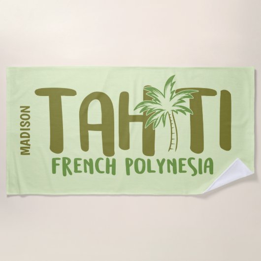 Aangepaste naam en kleur Tahiti Strandlaken (Voorkant)