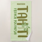 Aangepaste naam en kleur Tahiti Strandlaken (Voorkant)