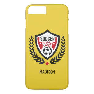 Aangepaste naam en kleur Telefoongevallen Voetbal  iPhone 8/7 Plus Hoesje