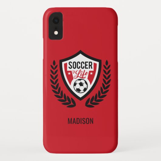 Aangepaste naam en kleur Telefoongevallen Voetbal  Case-Mate iPhone Case (Achterkant)