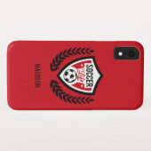 Aangepaste naam en kleur Telefoongevallen Voetbal  Case-Mate iPhone Case (Achterkant (horizontaal))