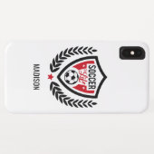 Aangepaste naam en kleur Telefoongevallen Voetbal  Case-Mate iPhone Case (Achterkant (horizontaal))