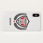 Aangepaste naam en kleur Telefoongevallen Voetbal  Case-Mate iPhone Case (Achterkant (horizontaal))