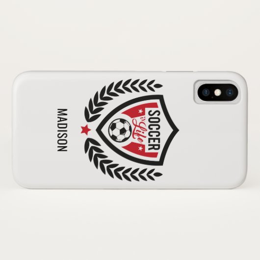 Aangepaste naam en kleur Telefoongevallen Voetbal  Case-Mate iPhone Case (Achterkant (horizontaal))