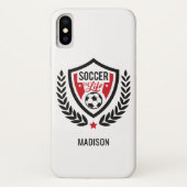 Aangepaste naam en kleur Telefoongevallen Voetbal  Case-Mate iPhone Case (Achterkant)