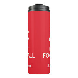 Aangepaste naam en kleur van Football kalmeren en Thermosbeker