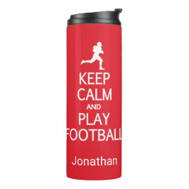 Aangepaste naam en kleur van Football kalmeren en Thermosbeker