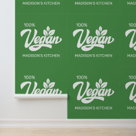Aangepaste naam en kleur veganistisch behang