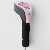 Aangepaste naam en kleur vliegende varken golfheadcover (Schuin)