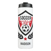 Aangepaste naam en kleur Voetbal-Logo Thermosbeker (Voorkant)