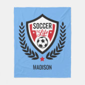 Aangepaste naam en kleur Voetbalken voor Voetbalke Fleece Deken (Voorkant)
