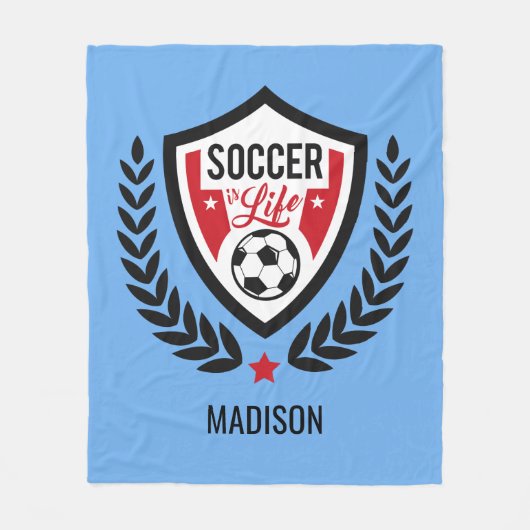 Aangepaste naam en kleur Voetbalken voor Voetbalke Fleece Deken (Voorkant)