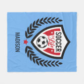 Aangepaste naam en kleur Voetbalken voor Voetbalke Fleece Deken (Voorkant (Horizontaal))