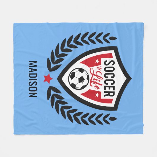 Aangepaste naam en kleur Voetbalken voor Voetbalke Fleece Deken (Voorkant (Horizontaal))